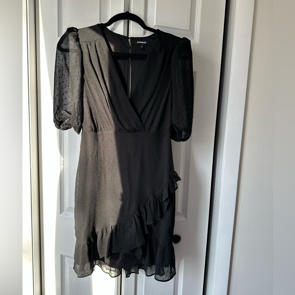 Express Black Dress with Ruffle Detail XS